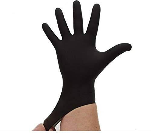 Nitrilhandschuhe Schwarz Black, Einmalhandschuhe, Einweghandschuhe, 100 Stück, Größe M