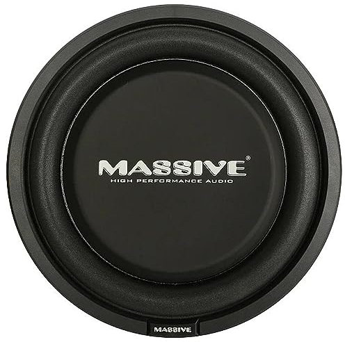 Massive Audio UFO10V2 10” Slim Subwoofer | 600W Max, 300W RMS, Dual 4 Ohm, Shallow Mount Design, Powerful Low-Profile Woofer for Tight Spaces & Deep Bass Car Audio Systems