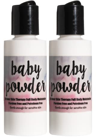 The Lotion Company 24 Hour Skin Therapy Lotion, Full Body Moisturizer, Travel Size, Paraben Free, Made In USA, Baby Powder Fragrance, 2 oz. (Pack Of 2)