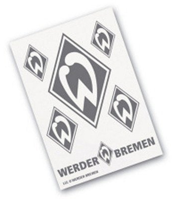 AUFKLEBERKARTE STICKER AUFKLEBER „Raute” 6tlg SV WERDER BREMEN silber