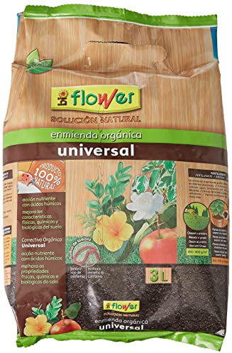 Flower - Humus de Lombriz para Sustrato | Vermicompost con Lombriz Roja Californiana | Ácidos Húmicos y Fúlvicos | Ideal para Cactus y Suculentas | 3L, Multicolor, 16x11.5x29.5 cm