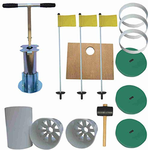 Ultimate Golf Hole-cutting Set with fibreglass putting green pins & yellow flags