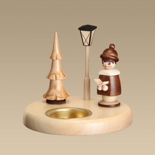 Rudolphs Schatzkiste Kerzenhalter Kurrendesänger Natur Höhe ca. 10,5cm NEU Kerzenständer Kerzenleuchter Weihnachten Schneeball Figur Seiffen Erzgebirge Holz Winterdeko Tischdeko Dekoration