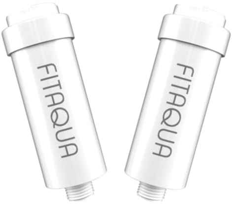 Fit aqua Kalkfilter für Dusche & Badewanne – 2er-Set | Neues Design 2025, universeller 1/2 Zoll Anschluss, werkzeuglose Montage, für Duschkopf & Badewanne