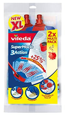 Vileda Supermocio 3 Action Mop - Confezione doppia, 2 pezzi