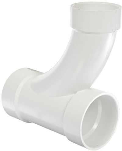 Spears P502 Series PVC DWV Pipe Fitting, 1/8 Bend, Reducing Combination Wye, 4 x 4 x 3 Hub