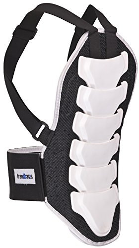 trendbasis Rückenprotektor für Ski und Snowboard, geprüfter Rückenschutz für Wintersport, Snowboard und Ski Rückenprotektor in Größe S, Wirbelsäulenschutz in Weiß