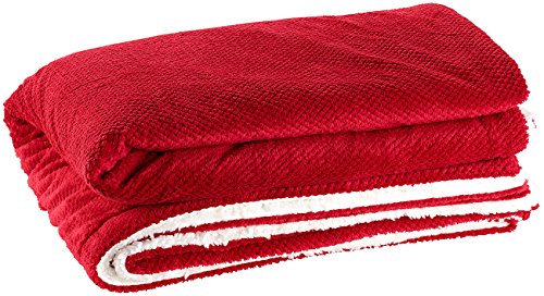 Wilson Gabor Kuscheldecken: Luxus-Tagesdecke, Noppenstrick-Design, Lammfell-Webpelz, 200 x 150 cm (Wohndecke Kuscheldecke, Winter Decke, Mikrofaser)