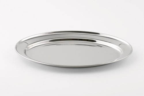 Weis Servierplatte Oval zum Servieren und Dekorieren aus Edelstahl in der Farbe Silber, Größe: 50x34,50x3,20 cm, 25045