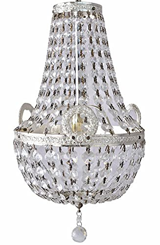 Kristalllüster Deckenleuchte Diele 46 cm Antik Kronleuchter ohne Leuchtmittel Kristalle Lüster Lampe kkc008 Palazzo Exklusiv