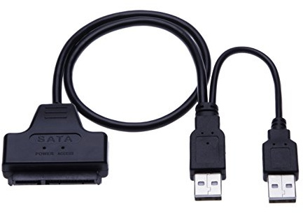 Keple Cable de Plomo Cable Adaptador Convertidor Dual USB 2.0 a SATA con 22 Pines para Seagate de 2.5 Fujitsu 2.5 WD Western Digital Samsung 2,5 Vertex de 2.5 Toshiba 2,5 Hitachi 2,5 Kingston 2,5