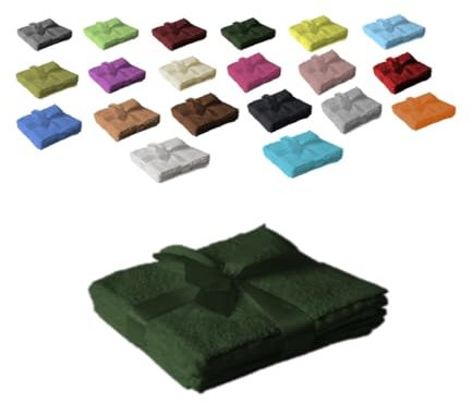 EXKLUSIV HEIMTEXTIL Handtuch Spar Set Baumwolle 500 g/m² Dunkelgrün 12 x Seiftuch 30 x 30 cm