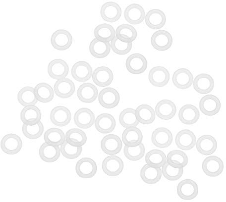 sourcing map 50St Silikon O-Ringe VMQ Dichtung Versiegelung 7mm AD 4mm ID 1,5mm Breite Weiß