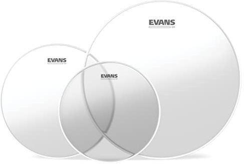 Evans G1 Clear Fusion Tompack Schlagfelle 10, 12, 14 | Evans Tompacks bieten ausgewogenen Klang, gleichmäßige Ansprache, langlebige Performance und zuverlässigen Sound.