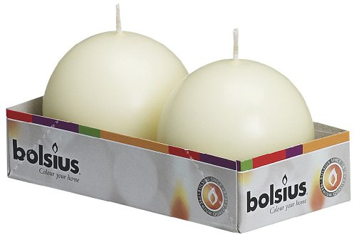 Bolsius Ball Candle, Pack of 2 , Ivory