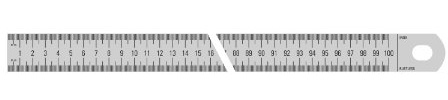 Metrica Massstab Rostfrei 2000 x 30 x 1 mm Poliert, silber, 25105