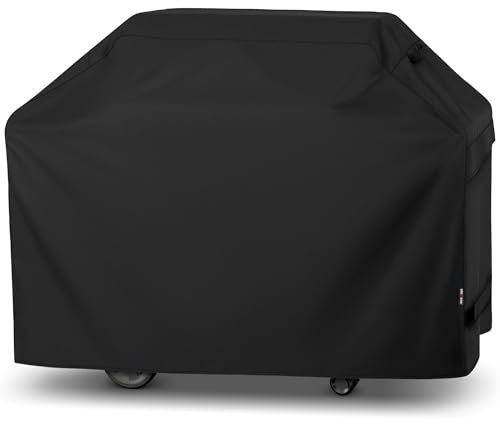 Unicook Barbecue Cover, Waterproof Heavy Duty Outdoor Gas Grill BBQ Cover with Air Vent, Fade and UV Resistant Oxford Fabric, Windproof, Fits Weber, Char Broil Barbecues etc (75 inch/190cm, Black)