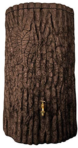 Regentonne Regenwassertank Evergreen 475 Liter Dunkelbraun aus UV- und witterungsbeständigem Material. Regenfass BZW. Regeneassertonne mit kindersicherem Deckel und hochwertigen Messinggewinde