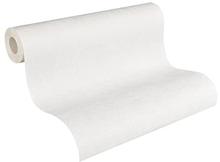 A.S. Création överdimensionerad fleecetapet Meisterfleece tapet 10,05 m x 0,53 m vit Made in Germany 167613 1676-13