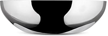 Alessi Double doppelwandige Schale, aus Edelstahl, Silber, 2.8 x 27 x 18 cm