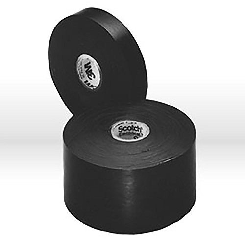 3 M Scotch 130 C linerless empalme cinta de goma, -18 a 90 Grado C, 750 MV rigidez dieléctrica, 30 X 1 Ancho, Negro