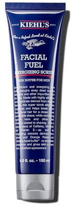 Kiehl's Facial Fuel Exfoliating Face Scrub, Facial Cleanser for Men, Smooths Skin & Removes Dead Skin, Dirt & Oil, Helps Soften Tough Facial Hair, with Caffeine, Menthol, Vitamin E - 5.0 fl oz