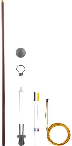 Viessmann 6727 H0 Bausatz Holzmastleuchte DDR-Reichsbahn Fahrzeug, warmweiß