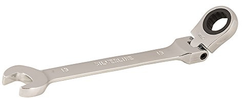 Silverline 196573 Flexible Head Ratchet Spanner 13 mm, Silver
