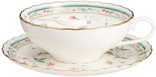 Bone china flower calico tea bowl dish (1 customer) T58043A/4409 (japan import)