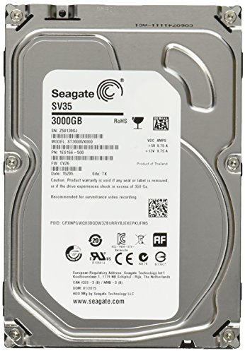 Seagate SV35 Serie ST3000VX000 Disco Duro 3TB, 8,9 cm (3,5 Pollici), 7200 rpm, 8 ms Tempo di accesso, 64MB Cache, SATA-600, Nero
