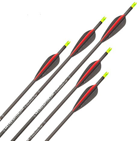 6x Komplettpfeil LithoSPHERE Black .004 - Carbon - 32 Zoll - inkl. Messingspitze (Spine 500)