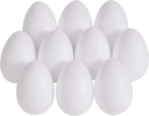 10er-Set Styropor-Eier 6x4,5cm weiß Osterei Deko-Ei zum Bemalen oder Bekleben