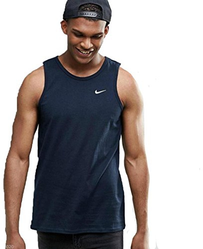Nike Mens Athletic Training Gym Vest Tank Top, M, Navy Blue