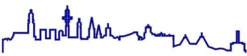 Samunshi® Hamburg Skyline Aufkleber Silhouette in 8 Größen und 25 Farben (30x5,9cm brillantblau)