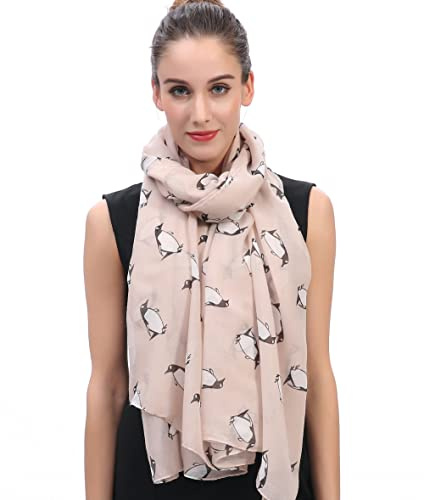 Lina & Lily Damen Schal Tuch mit Pinguine