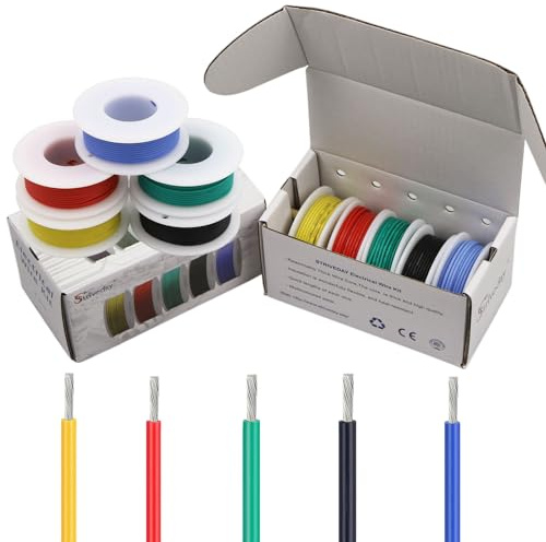 Striveday™ 30 AWG Flexible Silikon Draht Elektrische draht 30 gauge Coper Haken Up Draht 300V Kabel elektronische litze kabel elektrik DIY BOX-1