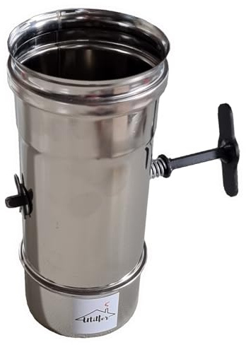 UTILFER Canne Fumarie Manicotti Tubi Acciaio Inox Aisi 304 Cm 19X0, 5Mm CON VALVOLA MASCHIO - FEMMINA, 150
