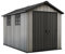 Keter Gerätehaus Oakland 7511, Grau, 14,5m³, Außenmaße B/T/H: 230 x 350 x 242 cm, Duotech Struktur, wetterfest, Doppeltür, Oberlicht und 2 Fenster, strapazierfähiger Schwerlastboden
