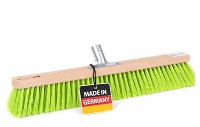Profi Straßenbesen 40cm Neon-Grüne Borsten 24mm Halter Besen ohne Stiel | Metall-Stielhalter, für Standardstiele Ø23-24mm, grüne Kunststoffborsten, ohne Besenstiel