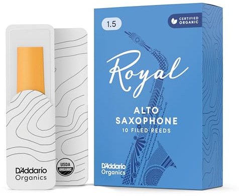 D'Addario Organics Royal Altsaxophonblätter Stärke 1.5, 10er-Pack | Royal Organic Altsaxophonblätter bieten warme Ansprache, vielseitigen Klang und zuverlässige Leistung.