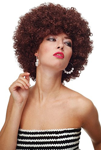 WIG ME UP- Peluca Afro marrón Mahagoni Funk Disco años 70 años 80 Foxy Brown PW0011-P30