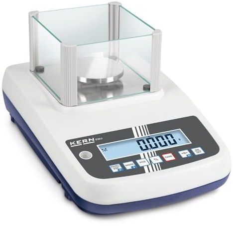 KERN Hochwertige Präzisionswaage mit Interner Justierautomatik, Optional mit Eichung, 300g Wägebereich, 0.001g Ablesbarkeit, 220mm x 340mm x 90mm