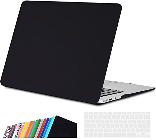 iNeseon Hülle Case Kompatibel mit 2010-2017 MacBook Air 13 Zoll (A1466 A1369), Plastik Hartschale Schutz Schale Cover mit EU Tastaturschutz für MacBook Air 13.3 (Größe 32,5 x 22,7cm),Schwarz