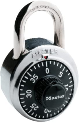 Master Lock Padlock, Standard Dial Combination Lock, 1-7/8 in. Wide, Black, 1500D
