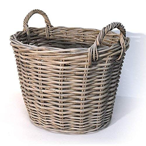 Fireside Round Log Basket - Large Grey [Kitchen & Home]
