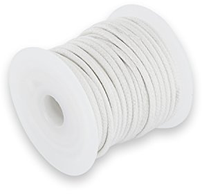 Auroris 10m Rolle Baumwollband rund 1mm Farbe: Weiss