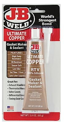 J-B Weld 32325 Ultimate koppar högtemperatur RTV silikon packningstillverkare och tätningsmedel – 3 oz. - koppar