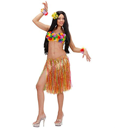 NET TOYS Hawaii Bastrock für Erwachsene Kostüm Fasching Bast Rock Partyrock Sommerparty Aloha Karneval Karnevalrock