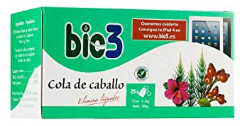 bio3 Cola de Caballo - Infusión Natural que Ayuda a Eliminar Líquidos - 25 Bolsitas