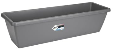 elho Barcelona XL 60cm Balkonkasten - Anthracite | L 24.5 x B 59 x H 20.5 cm | für den Außenbereich